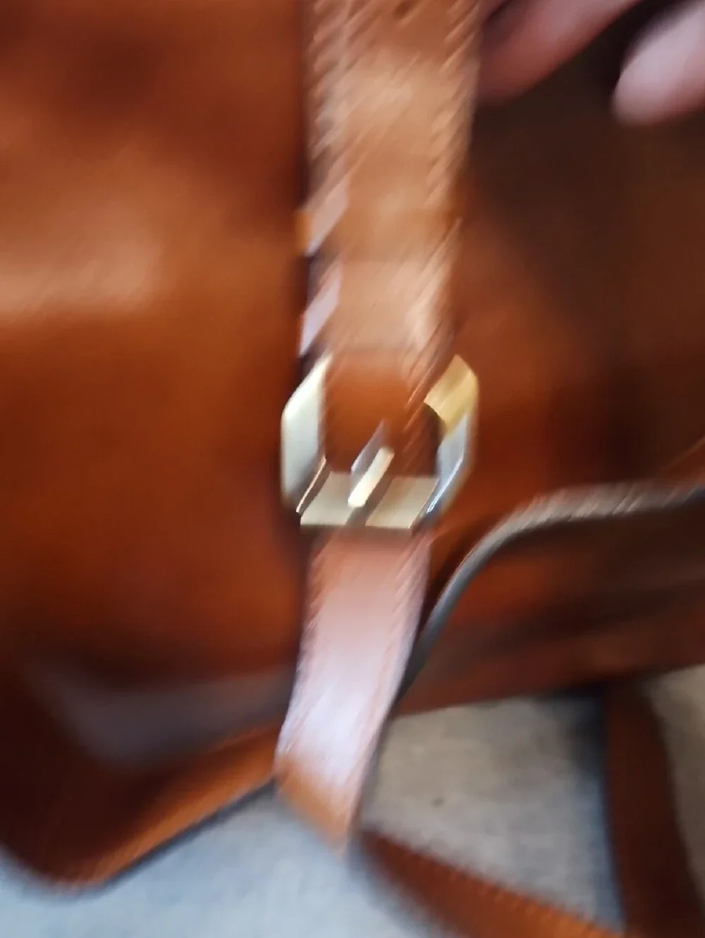 Patricia Nash Saddle Shoulder Bag in Cognac Brown And Detachable Crossbody Strap